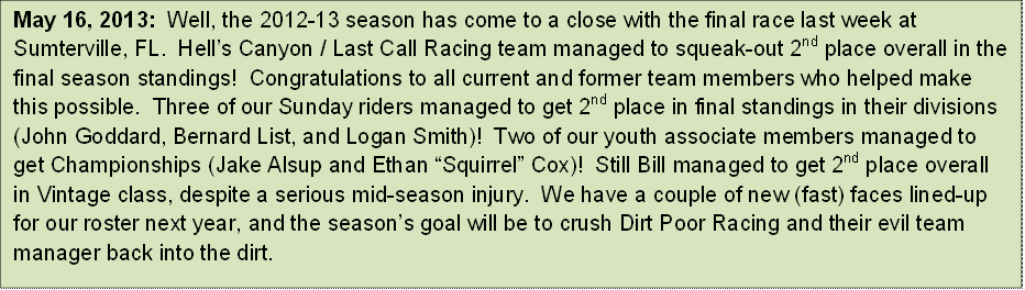 News and Latest Race Report!